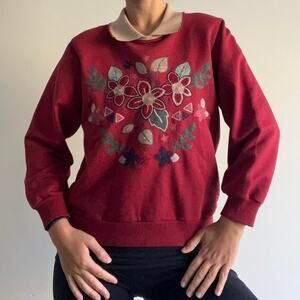 Red vintage grandma sweater